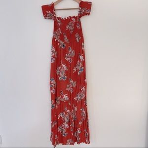 Floral maxi dress with button detail